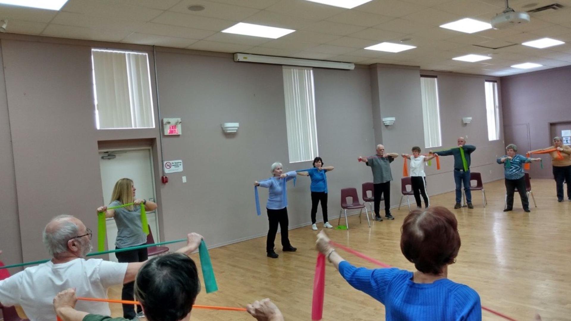 senior exercising