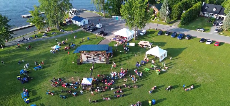 Drone view of the Riverside parc in Lefaivre